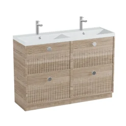 Vado Safari 1200mm Fluted Floorstanding Vanity Unit & Double Basin