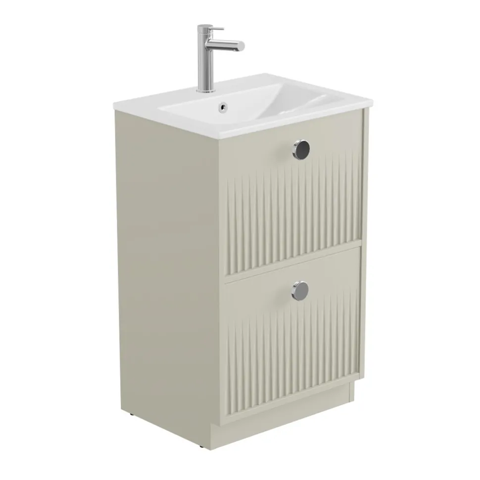 Vado Safari 500mm Fluted Floorstanding Vanity Unit & Basin