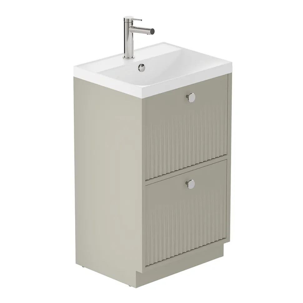 Vado Safari 500mm Fluted Floorstanding Vanity Unit & Basin