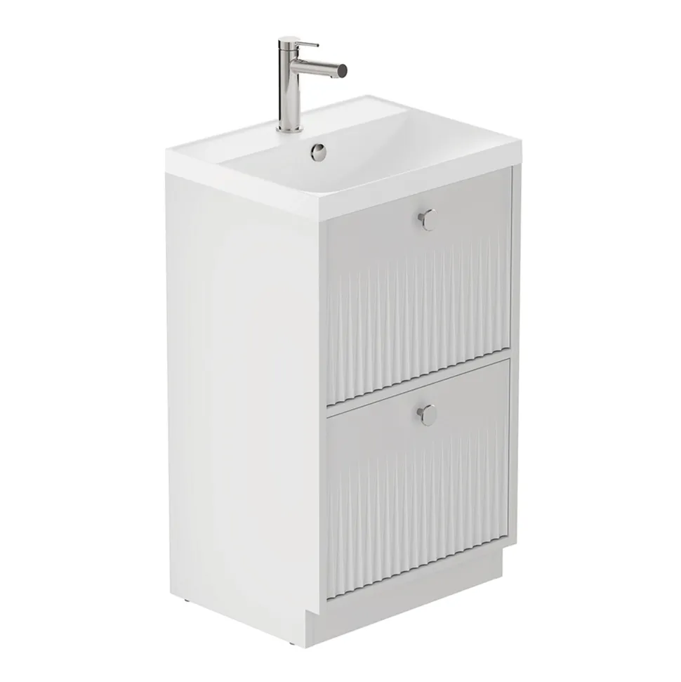 Vado Safari 500mm Fluted Floorstanding Vanity Unit & Basin