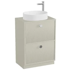 Vado Safari 600mm Fluted Floorstanding Vanity Unit & Worktop
