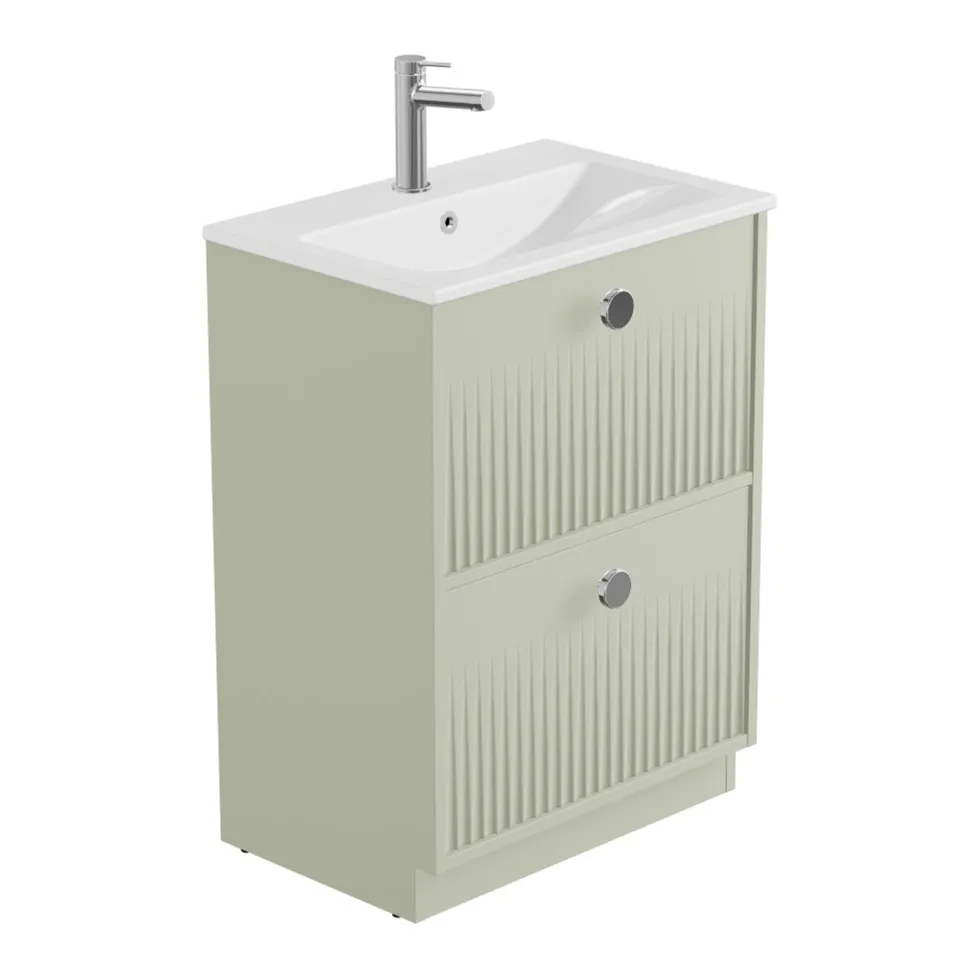 Vado Safari 600mm Fluted Floorstanding Vanity Unit & Basin