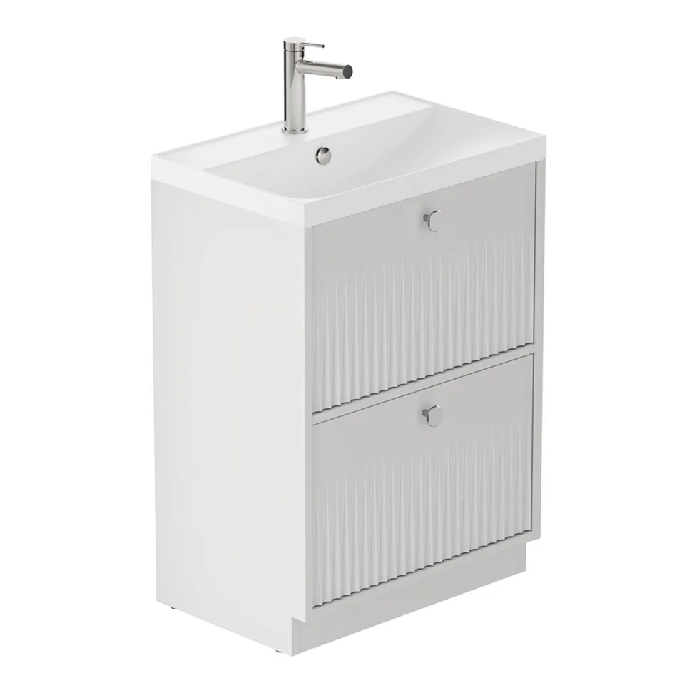 Vado Safari 600mm Fluted Floorstanding Vanity Unit & Basin