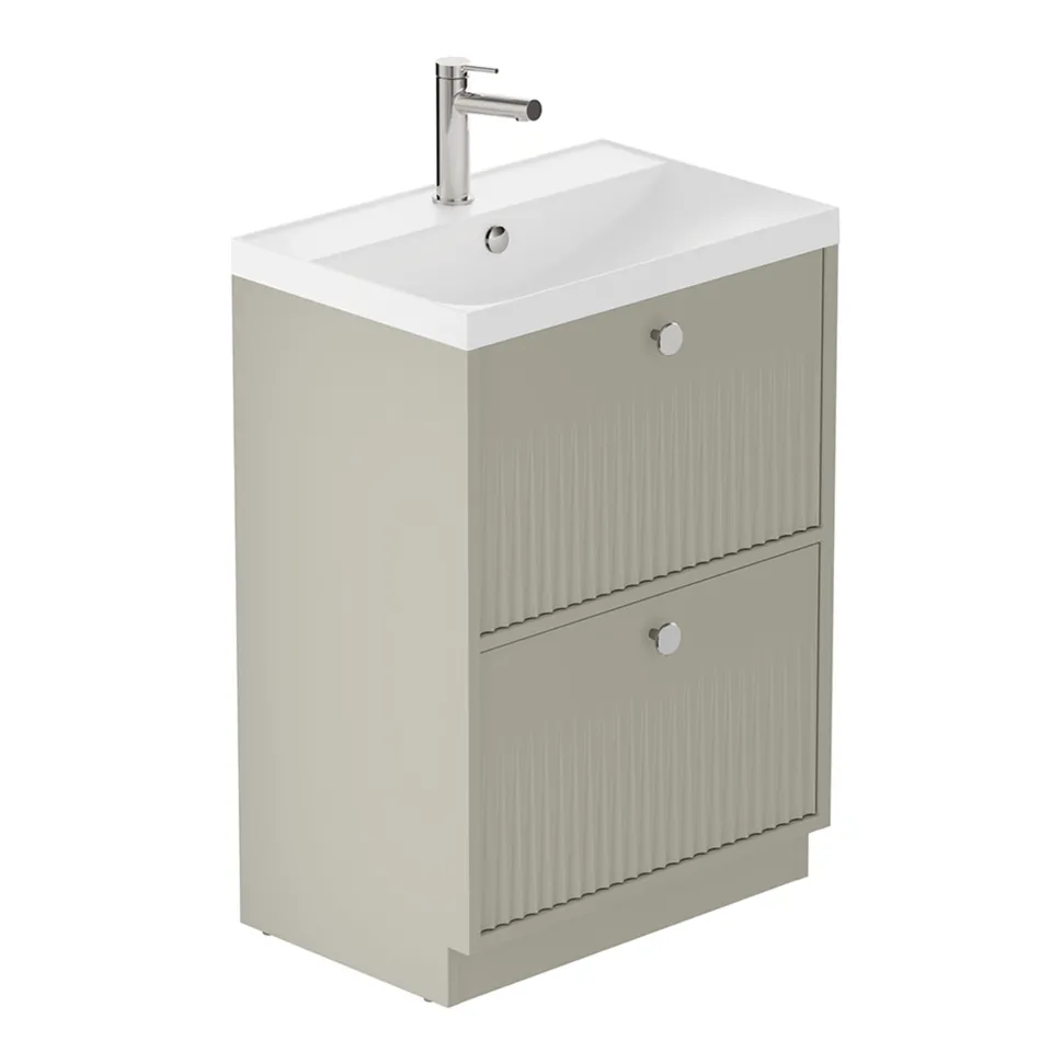 Vado Safari 600mm Fluted Floorstanding Vanity Unit & Basin