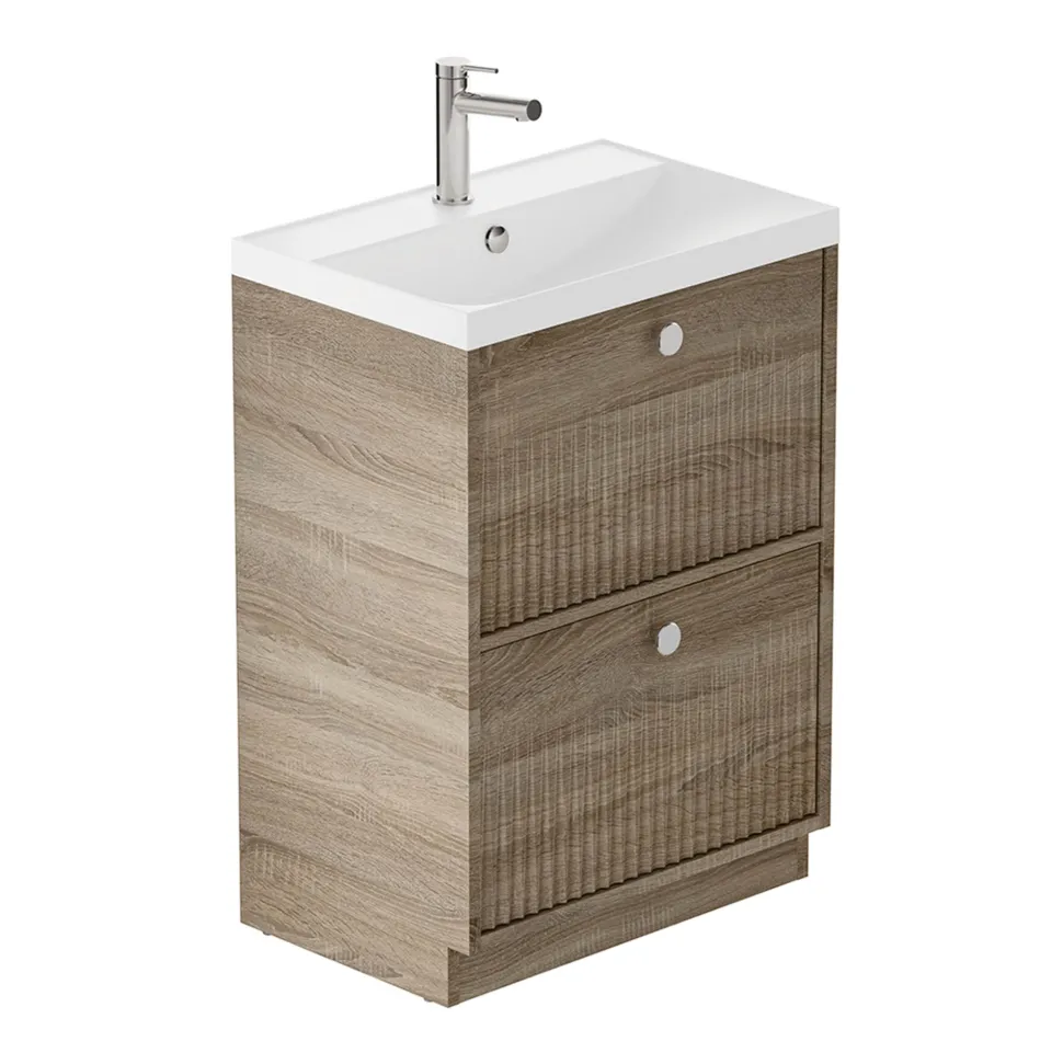 Vado Safari 600mm Fluted Floorstanding Vanity Unit & Basin