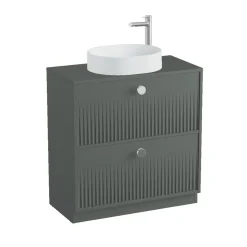 Vado Safari 800mm Fluted Floorstanding Vanity Unit & Worktop