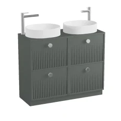 Vado Safari 1000mm Fluted Floorstanding Vanity Unit & Worktop