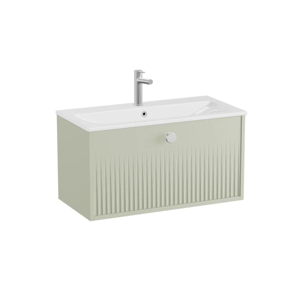 Vado Safari 800mm Fluted Wall Hung Vanity Unit & Basin