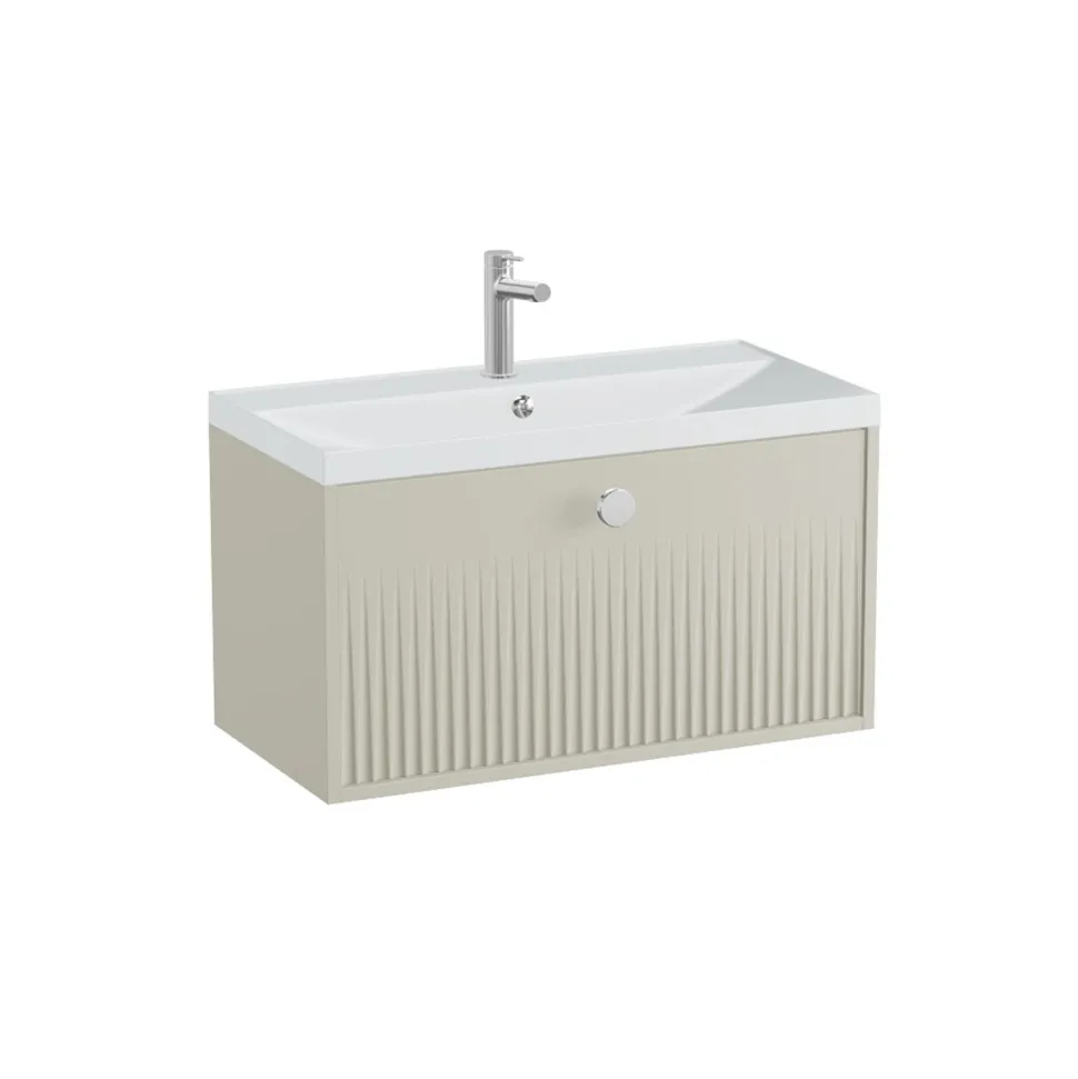 Vado Safari 800mm Fluted Wall Hung Vanity Unit & Basin