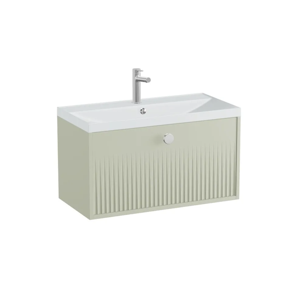 Vado Safari 800mm Fluted Wall Hung Vanity Unit & Basin