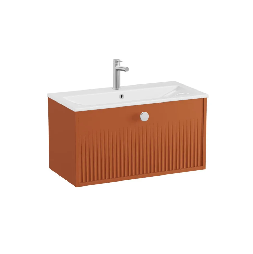 Vado Safari 800mm Fluted Wall Hung Vanity Unit & Basin