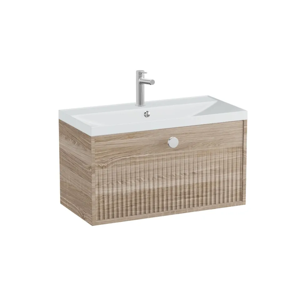 Vado Safari 800mm Fluted Wall Hung Vanity Unit & Basin