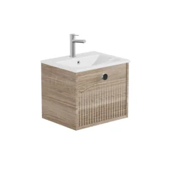 Vado Safari 500mm Fluted Wall Hung Vanity Unit & Basin