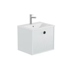 Vado Safari 500mm Fluted Wall Hung Vanity Unit & Basin
