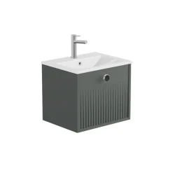 Vado Safari 500mm Fluted Wall Hung Vanity Unit & Basin
