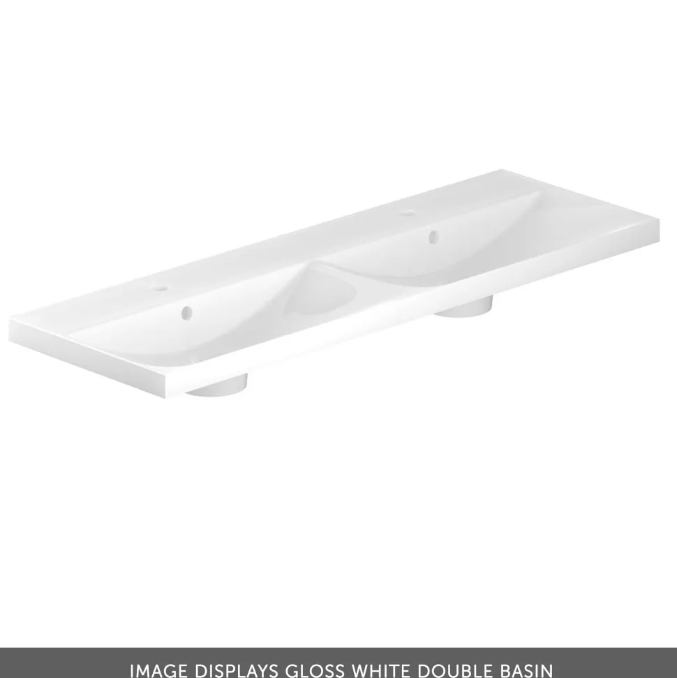 Vado Safari 1200mm Fluted Wall Hung Vanity Unit & Double Basin