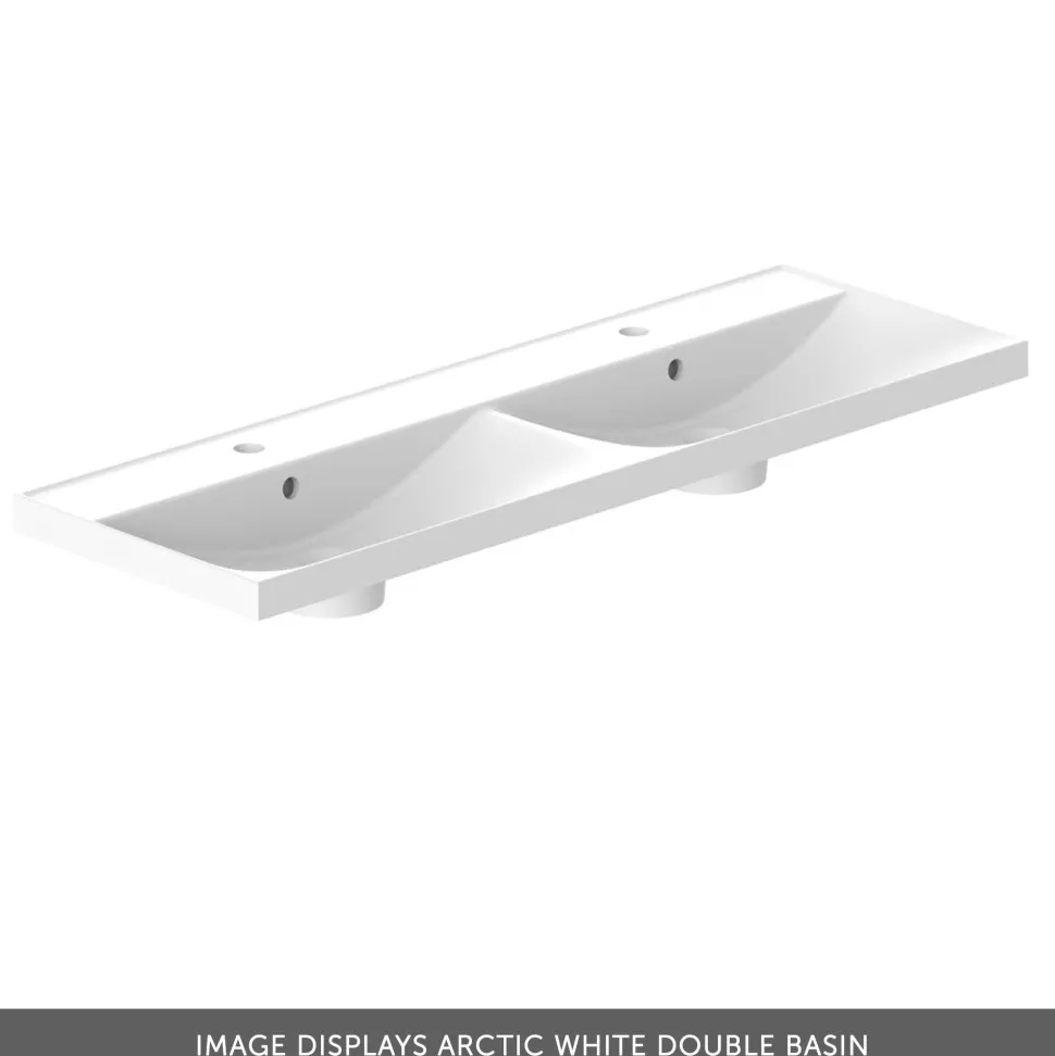 Vado Safari 1200mm Fluted Wall Hung Vanity Unit & Double Basin