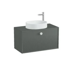 Vado Safari 800mm Fluted Wall Hung Vanity Unit & Worktop