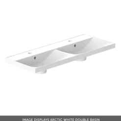 Vado Safari 1000mm Fluted Wall Hung Vanity Unit & Double Basin