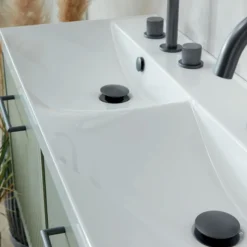 Vado Safari 1000mm Fluted Wall Hung Vanity Unit & Double Basin