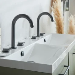 Vado Safari 1000mm Fluted Wall Hung Vanity Unit & Double Basin