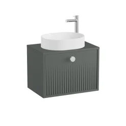Vado Safari 600mm Fluted Wall Hung Vanity Unit & Worktop