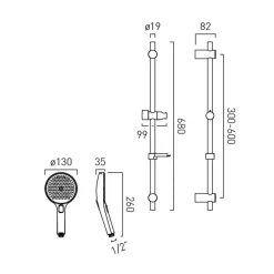 Vado Safari Multi Function Slide Rail Shower Kit