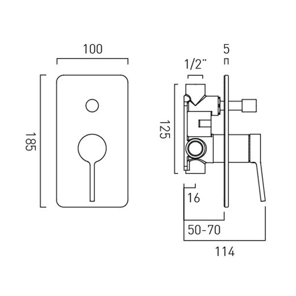 Vado Safari 2 Outlet Concealed Manual Shower Valve