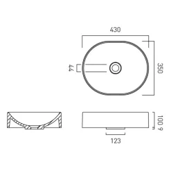 Vado Safari Oval Smooth Countertop Basin