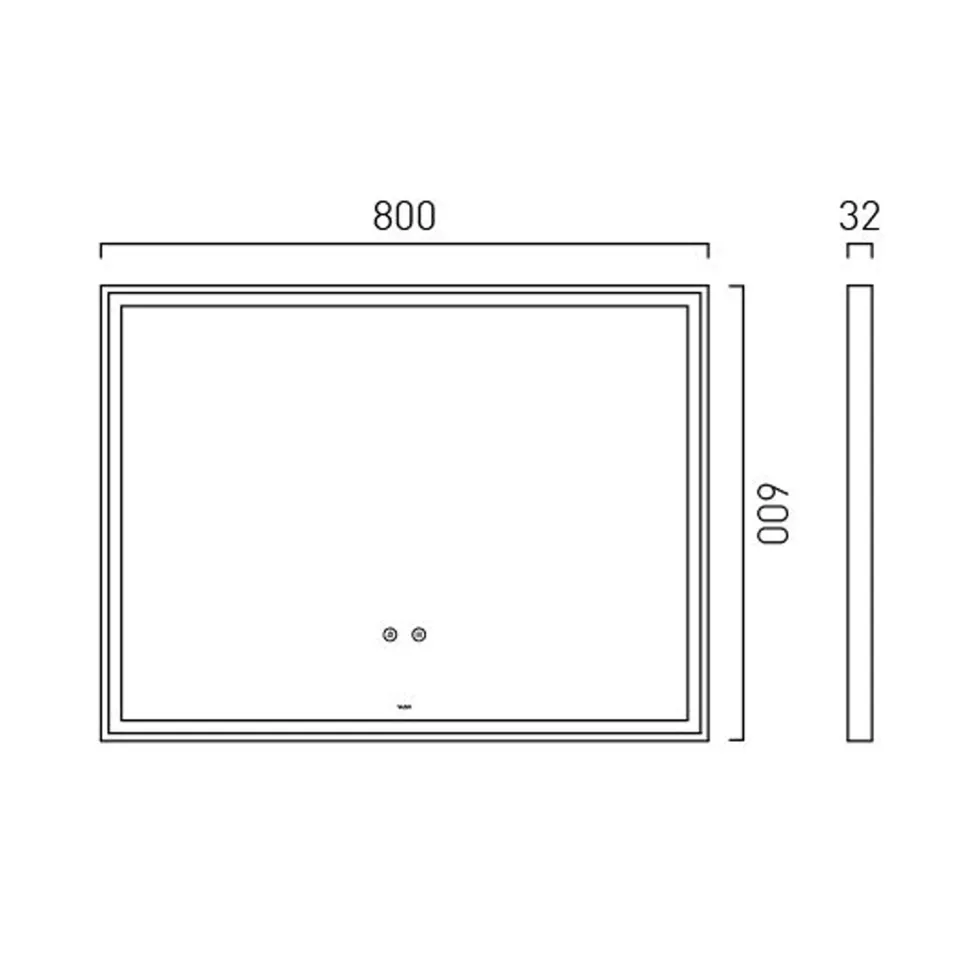 Vado Safari Rectangular Illuminated Mirror with Demister Pad & Colour Change LEDs - 800 x 600mm