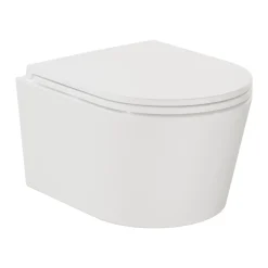 Vado Safari Round Wall Hung Toilet & Soft Close Slimline Seat - Matt Finish
