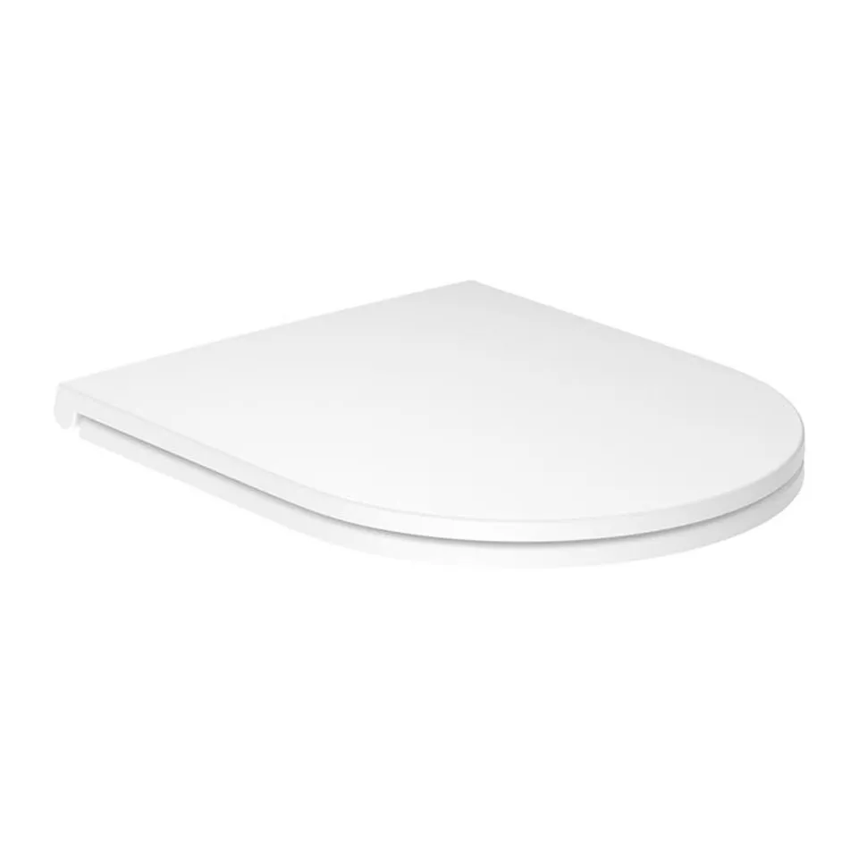 Vado Safari Slimline Soft Close Round Toilet Seat for Matt White Back to Wall & Wall Hung Toilet
