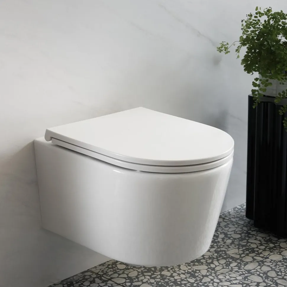 Vado Safari Slimline Soft Close Round Toilet Seat for Wall Hung Toilet