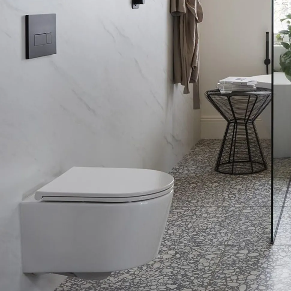 Vado Safari Slimline Soft Close Round Toilet Seat for Wall Hung Toilet