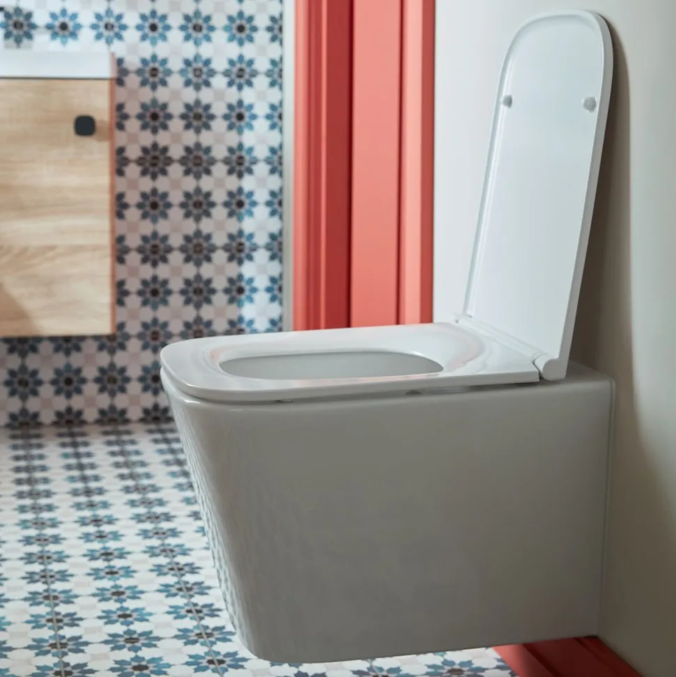 Vado Safari Slimline Soft Close Square Toilet Seat for Back to Wall & Wall Hung Toilet