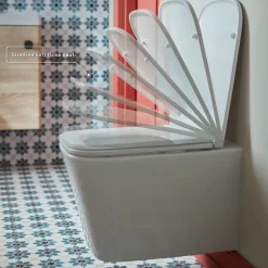 Vado Safari Slimline Soft Close Square Toilet Seat for Back to Wall & Wall Hung Toilet