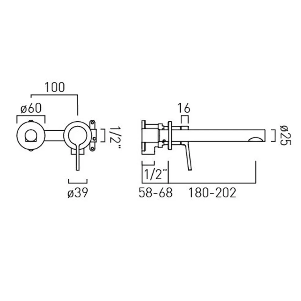 Vado Safari Wall Mounted Basin Mixer Tap