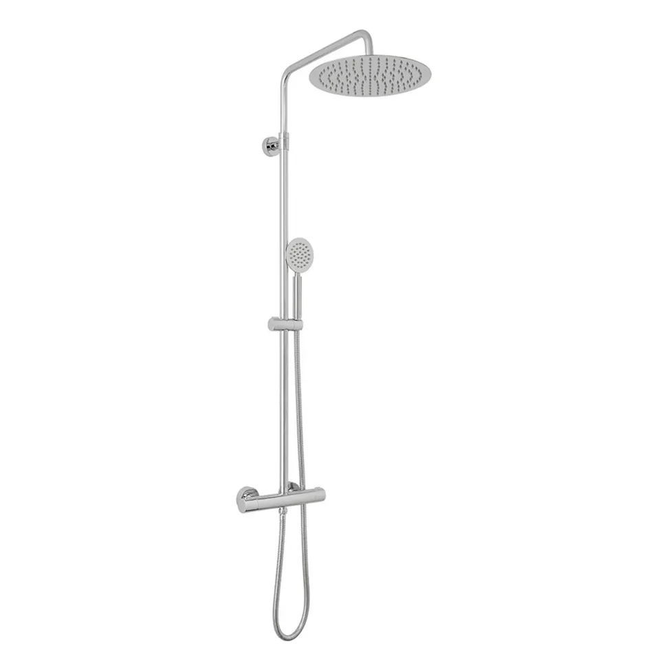 Vado Velo Aquablade Round Thermostatic Shower Valve with Diverter & Rigid Riser Kit