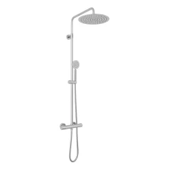 Vado Velo Aquablade Round Thermostatic Shower Valve with Diverter & Rigid Riser Kit