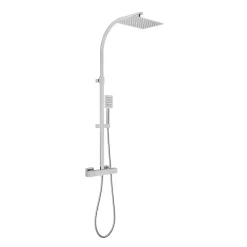 Vado Velo Aquablade Square Thermostatic Shower Valve with Diverter & Rigid Riser Kit