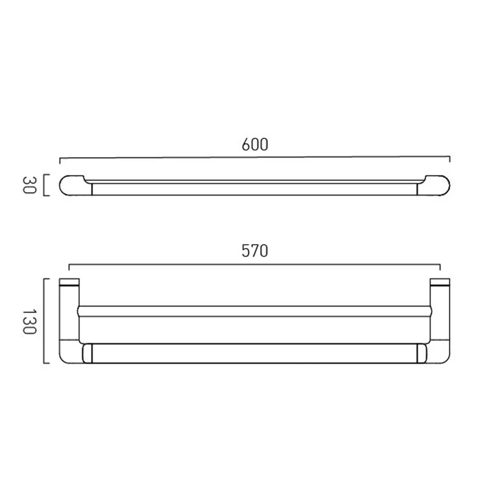 Vado Zoo 600mm Double Towel Rail