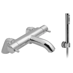 Vado Zoo Pillar Mounted Exposed Thermostatic Bath Shower Mixer with Shower Kit