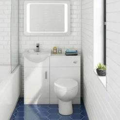 Vellamo Alpine 950mm 1 Door Combination Basin & Toilet Suite - Gloss White