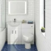 Vellamo Alpine 1050mm 2 Door Furniture Suite with Back to Wall Toilet & Concealed Cistern - Gloss White