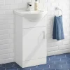 Vellamo Alpine 450mm Floorstanding Vanity Unit & Basin - Gloss White
