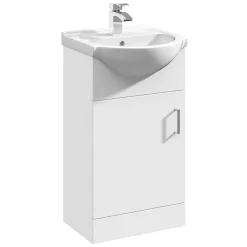 Vellamo Alpine 450mm Floorstanding Vanity Unit & Basin - Gloss White