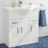 Vellamo Alpine 750mm Floorstanding Vanity Unit & Basin - Gloss White