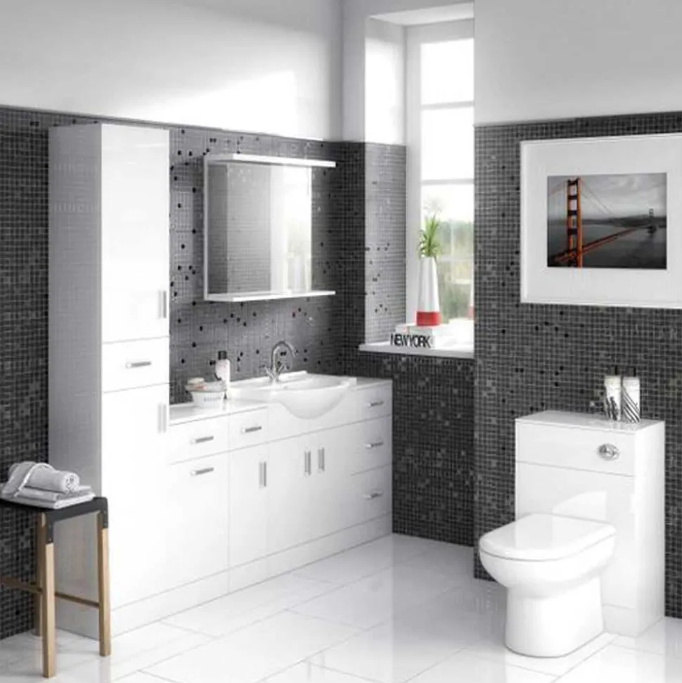 Vellamo Alpine 250mm White Storage Cupboard