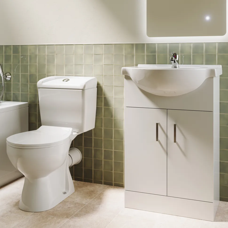 Vellamo Alpine Toilet & Vanity Unit Bathroom Suite