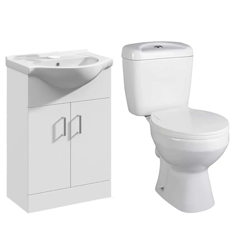 Vellamo Alpine Toilet & Vanity Unit Bathroom Suite